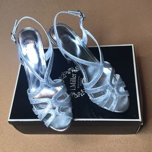 Silver heels size 8